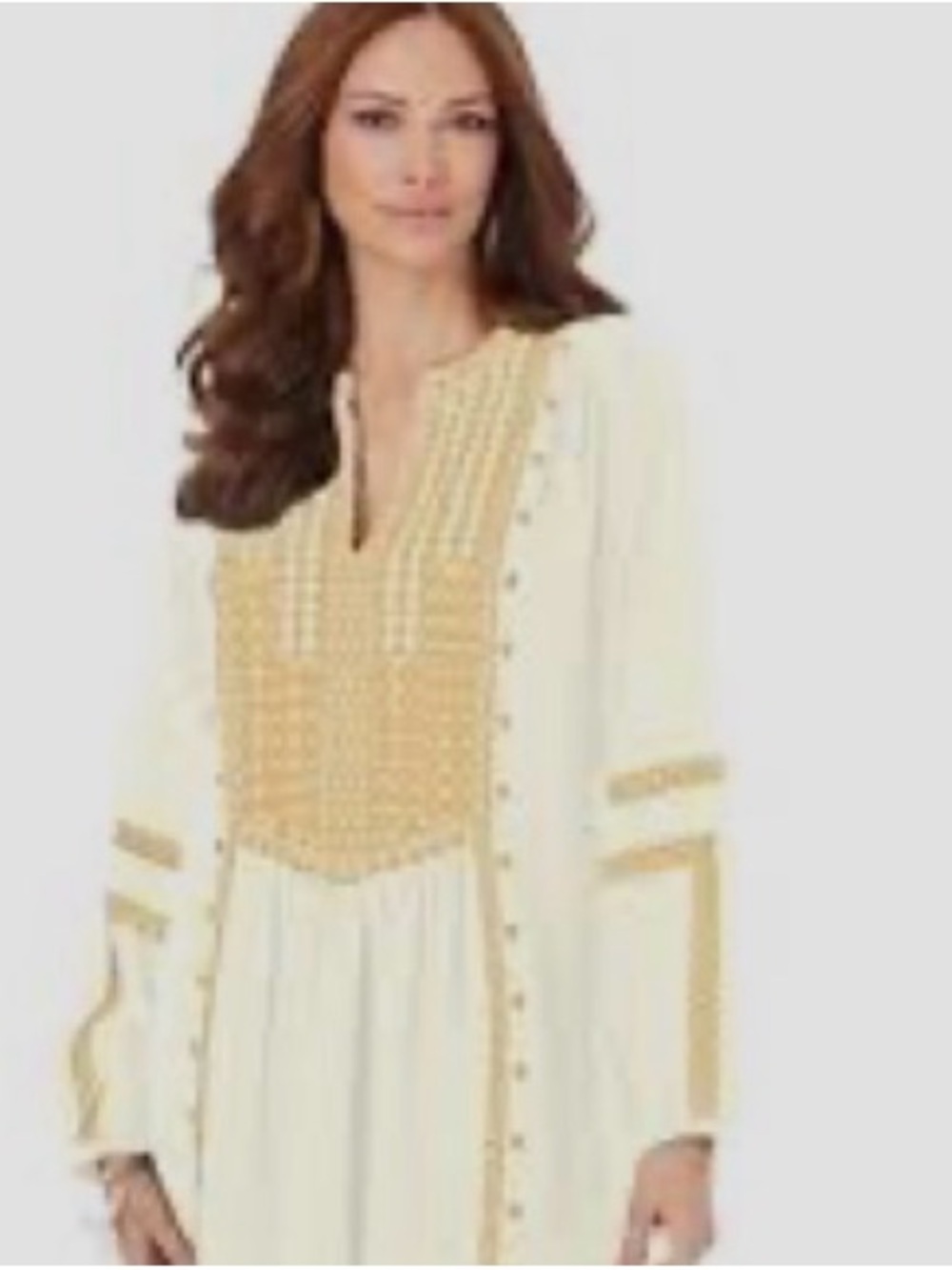 Roaman’s Tunic, Gold and Cream, Embroidered, Women’s 18W, NWT